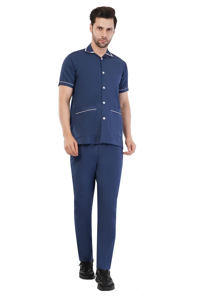 Mens Staff Uniform Apron Collar